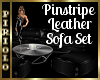 Pinstripe Leather Sofa