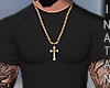 blk tee wth gold chain