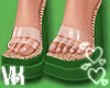 VK. Ruched Green Heels