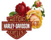 harley and roses sticker