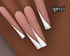 q! white french nails