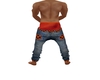 Orange skull blue jeans