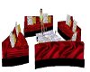 Red/blk Sofa Set