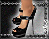 [W] Black heels w/straps