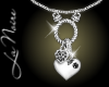 HEART CHARMS Blk Dia Nkl