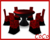 Red Black Table & Chairs