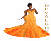 Jeweled Orange Prnt Gown