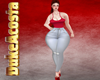 red top and jeans