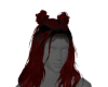 Black and red hair +buns