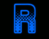 Blue R Neon Letter