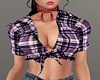Open Tied Plaid Shirt~F
