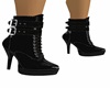Blk Buckled Ankle Boots
