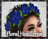 Floral Headdress - Blue