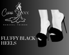 Fluffy Black Heels