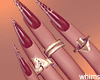 Leopard Gold Rings Nails