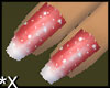 *X Snowy Dark Pink Nails