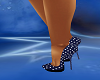 dark blue polkadot pumps