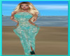 teal beach shell outfit