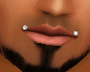 Man lip piercing