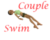 Couple swim kiss