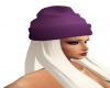 white with purple hat