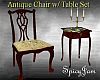 Antq Chair w/Table CrmRs