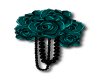 Teal roses with beads