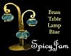 Brass Table Lamp Blue