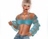 ChiffonRuffledTopTeal