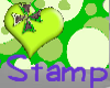 Green Polkadot Luv Stamp