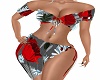 grey/red beach cover up
