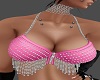 CHAINED BIKINI TOP PINK