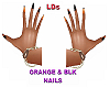 {LDs}Orange& Blk Nails