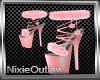 NIX~Pink Fur Trim Heels