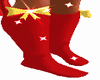 Red with Gold bow socks