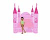 kids pink castle bed