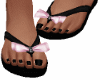 Black Sandals Pink Bow