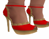 Fontaine Red/Gold Heels