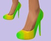 Yellow n Green Heels