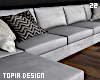 White/Grey Velvet Couch
