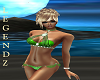 Green Boho Beaded Bikini