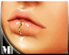 Lip piercing gold