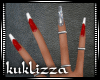 (KUK)Red nails/silver