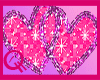 Hearts pink and purple