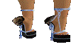 Lt Blu n Blk Skull Heels