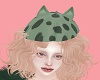cat beret animal green