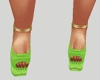 GREENw/GOLD STUDS SHOES
