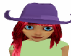 Purple hat W/ Red Hair