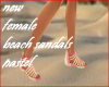 new f beach sandals pink
