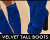 ! velvet tall boots blue